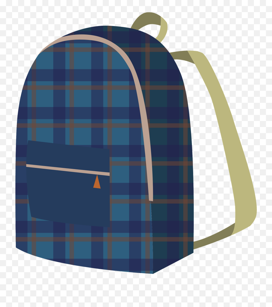 Blue Plaid Backpack Clipart - For Teen Emoji,Emoji Backpack For Boys