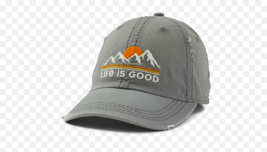 Hats Sunset Mountains Sunwashed Chill Cap Life Is Good - For Baseball Emoji,Goat Emoji Hat