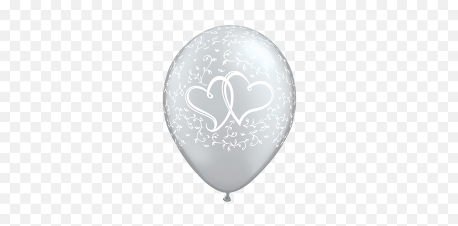 6 X 11 Silver Entwined Hearts Qualatex Latex Balloons - Balloon Emoji,Latex Emojis Soccer