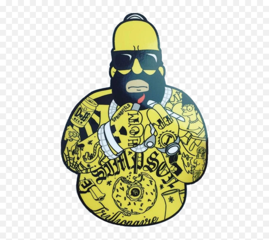 Simpsongang Stickergang Homer Doh Sticker By Robær - Homer Gangster Emoji,Doh Emoji