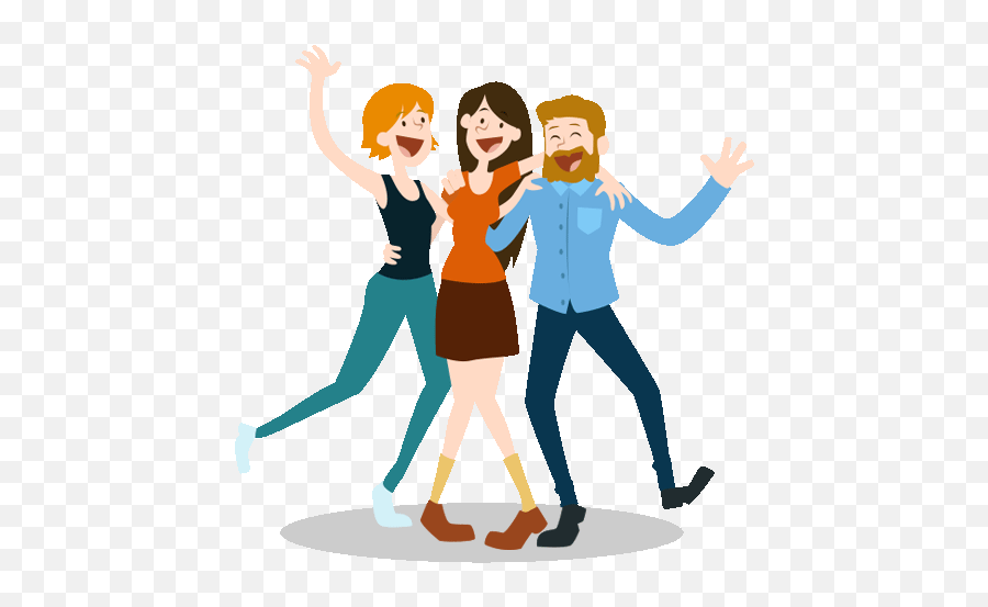 Next - Happy People Cartoon Transparent Clipart Full Size Los Primos Son Los Primeros Amigos Emoji,Stick Man With Laugh Emoticon Head Dancing