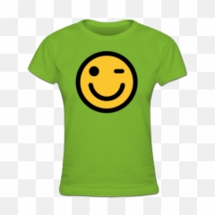 Wink Emoticon Womens T - Camiseta De Flash Para Mujer Emoji,Emoticon Print