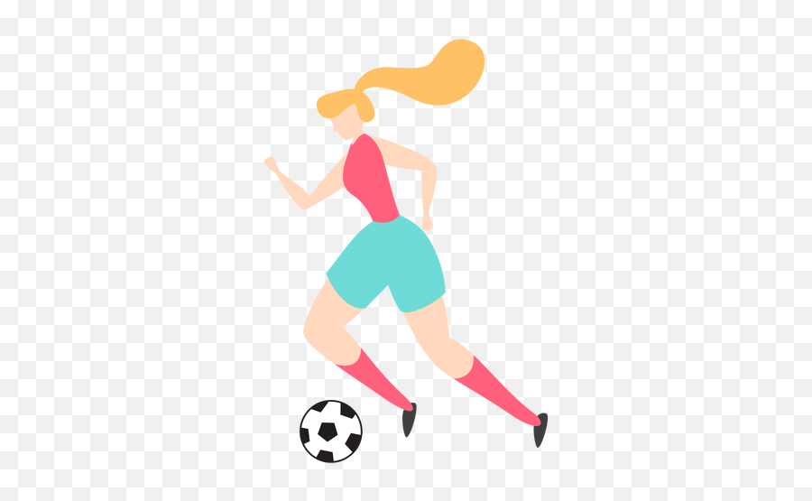 Woman Player Dribbling With Ball - For Soccer Emoji,Soccer Ball Vector Emotion