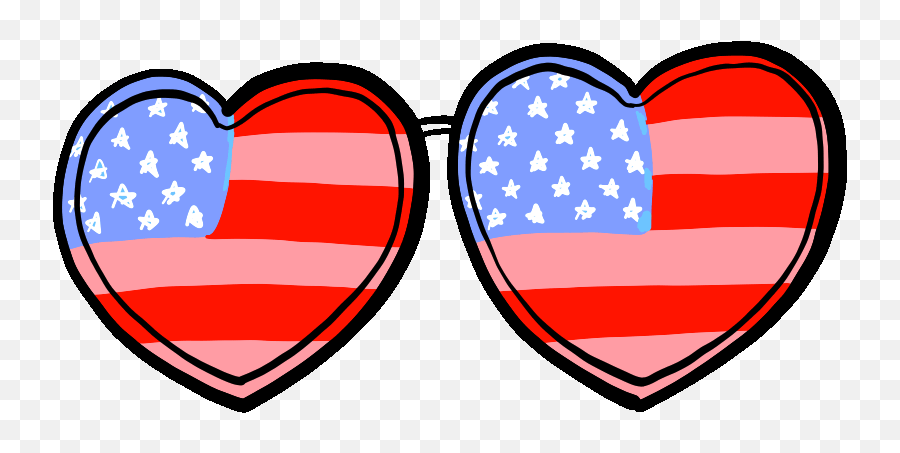 4th Of July Hearts Sticker By Stefanie Shank - Heart Clipart 4th Of July Aesthetic Stickers Emoji,4th Of July Emoji Pictures