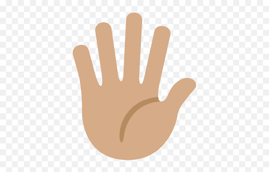 Hand With Fingers Splayed Emoji With Medium Skin Tone - Imagen De Una Mano Abierta Animada,Finger Emojis