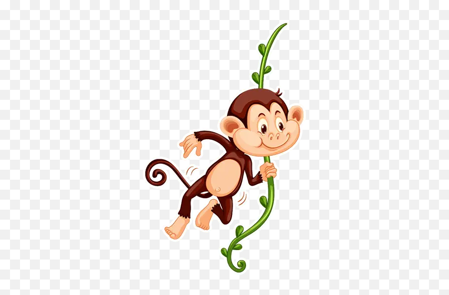Funny Monkey Stickers For Whatsapp And Signal Makeprivacystick - Monkey Hanging Vine Clipart Emoji,Whatsapp Monkey Emoticons