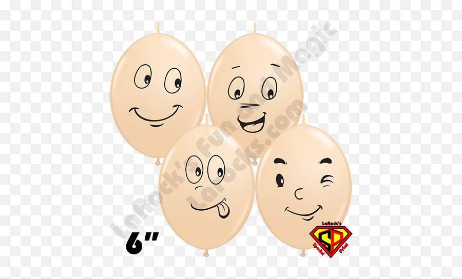 6 Inch Quick Link Playful Face Blush Assortment Balloon Qualatex 50ct - Happy Emoji,Cute Blushing Emoticon
