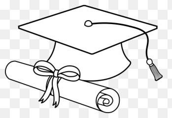 Flying Graduation Caps Clip Art Cap Line - Diploma And Cap Graduation Cap And Diploma Outline Emoji,Graduation Emoji