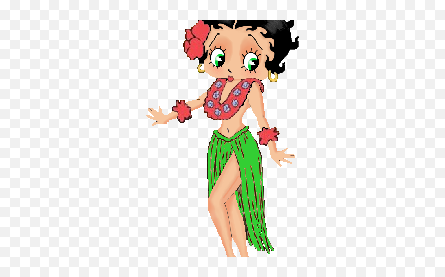 Betty Boop Hawaiian Photo - Dancer Betty Boop Hula Emoji,Emoticons With Hula Girls And Leis