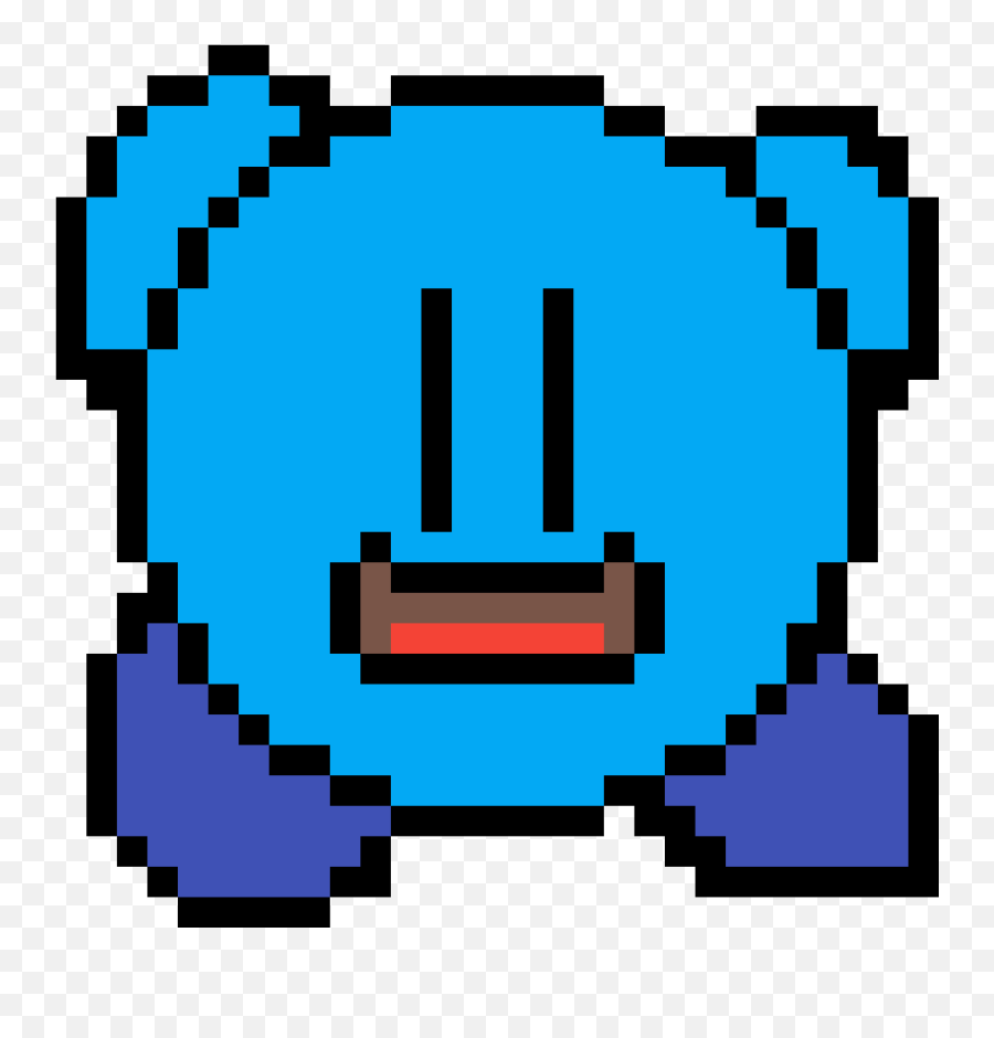 Pixilart - Blue Kirby By Mascaronat Sans Pixel Art Emoji,Kirby Emoticon Text