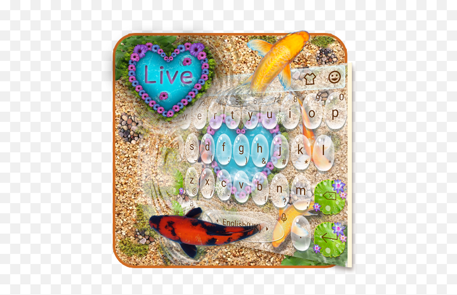 Live Koi Fish Pond Keyboard Theme - Girly Emoji,Pond Emoji Live Koi Fish Pond Keyboard Theme - Girly Emoji,Pond Emoji