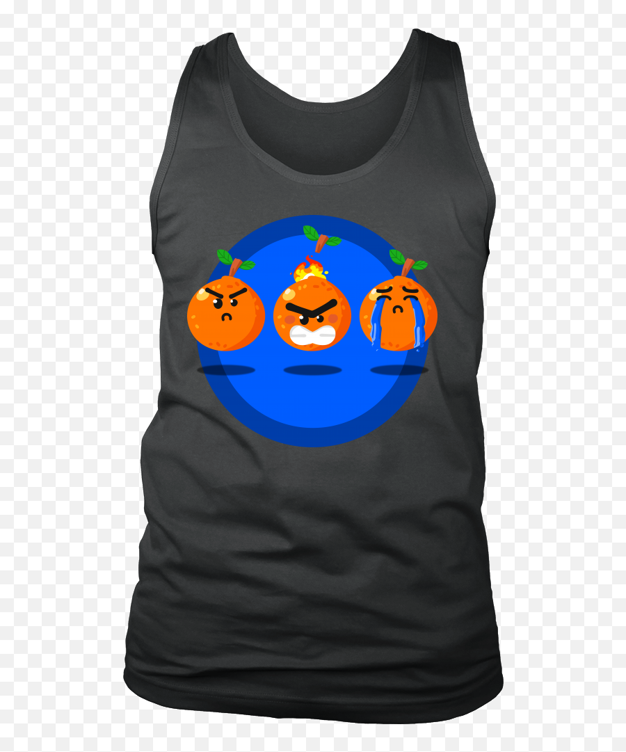 Funny Cartoon Fruit Feeling Mood Sad Orange Face Menu0027s Tank Emoji,Orange Fruit Emoticon
