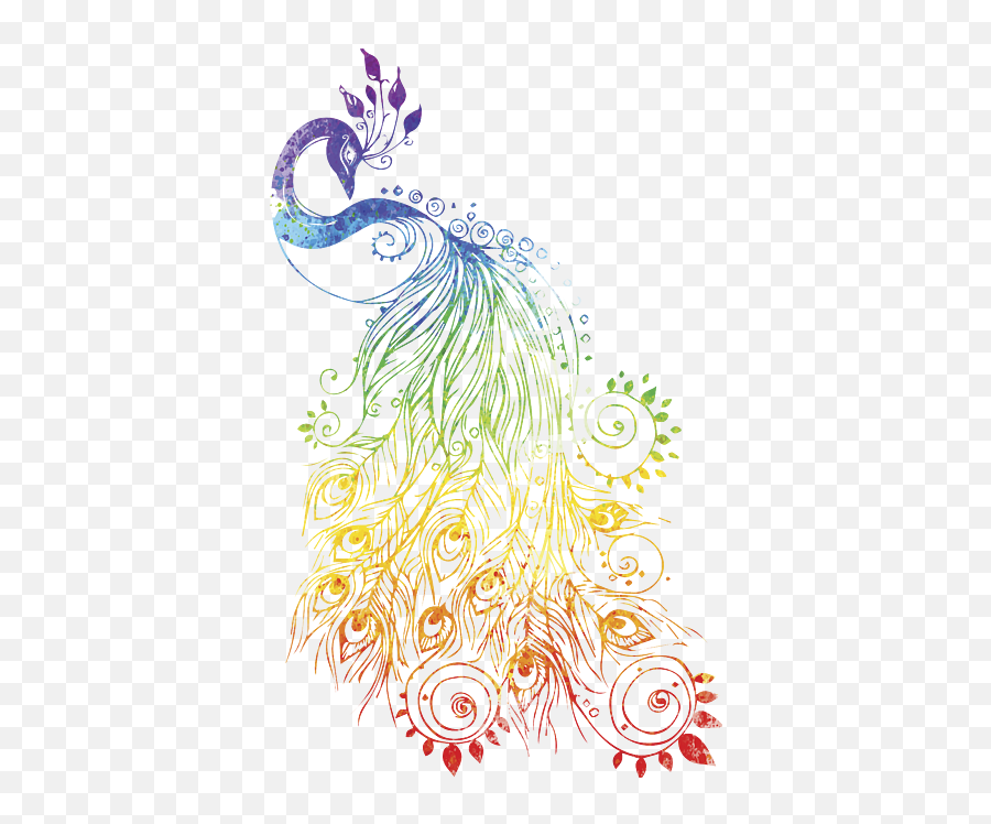 Colorful Peacock Bird Cool Rainbow Art Puzzle - Peacock Mandala Tattoo Emoji,Rain Bow Emoji Opuzzle