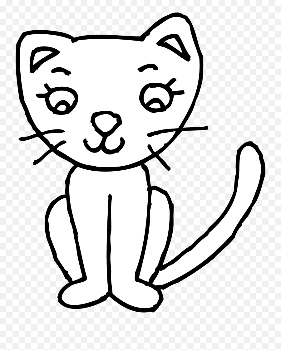 Simple Cat Clipart Black And White - Clip Art Library Simple Cat Clip Art Black And White Emoji,Sleeping Cat Emoji