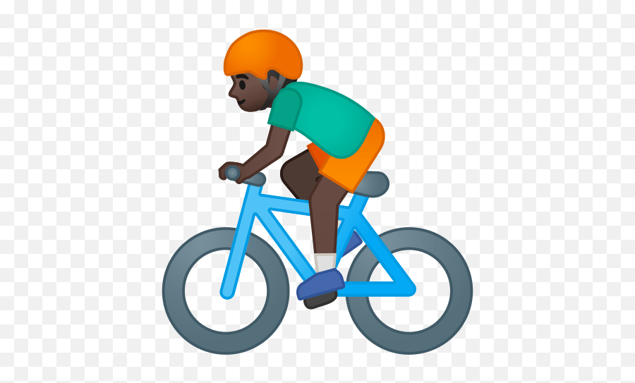 Man Biking Emoji With Dark Skin Tone - Emogis Png Bicicleta,Emoji Land Musical