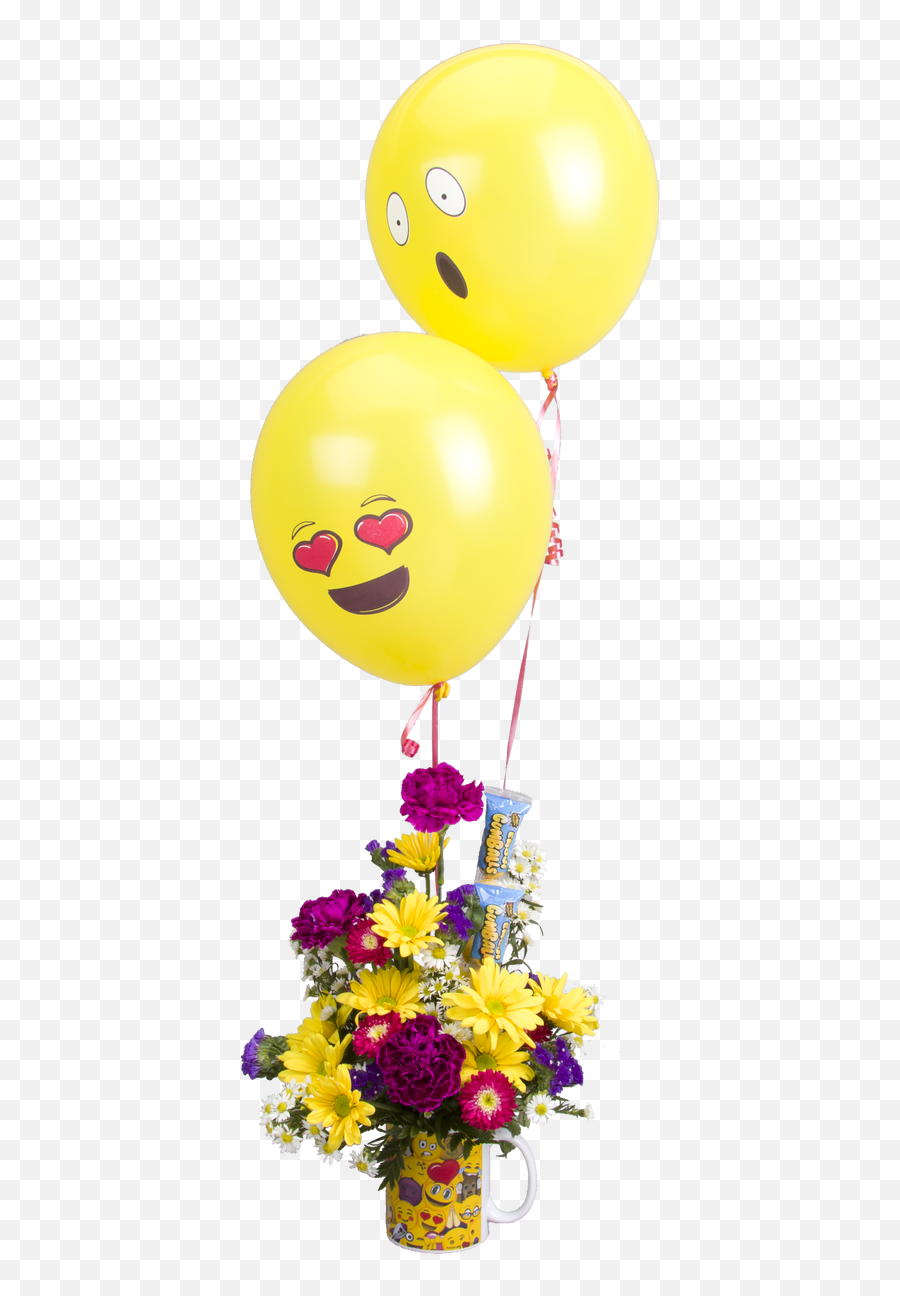 Soderbergu0027s Exclusive Emoji Mug With Flowers And Balloons - Balloon,Hold My Flower Emoji