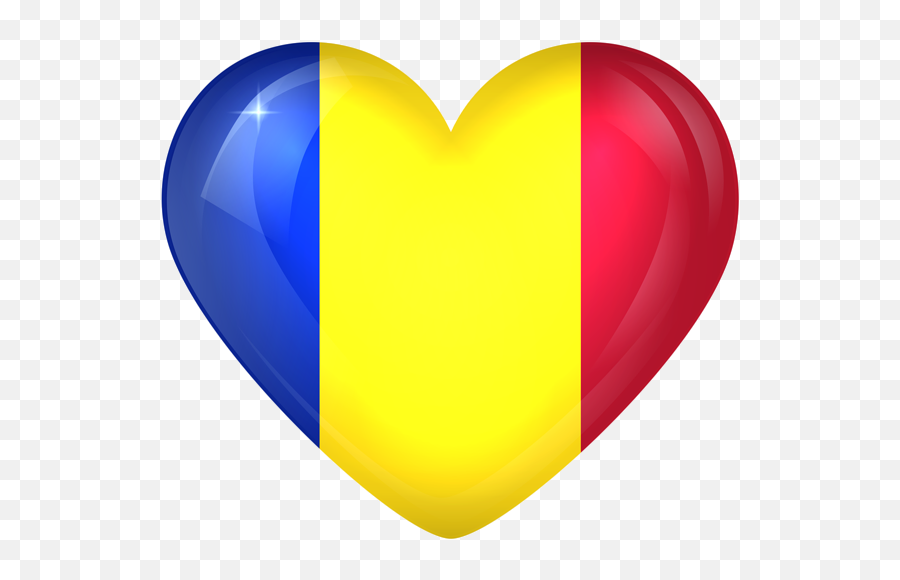 Flag - Romania Flag Heart Shape Emoji,Romania Flag Emoticon