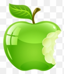 Sticker Pomme Verte Pour Mac - Tenstickers Green Apple Clipart Emoji,Emoji Apple Pomme