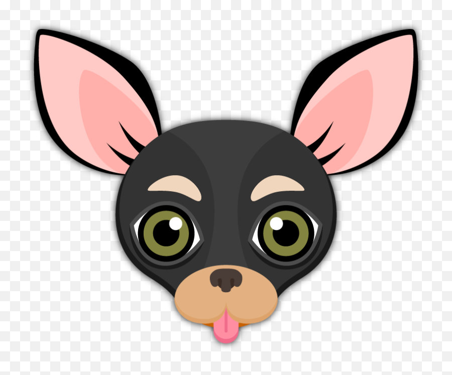 Black Tan Chihuahua Emoji Stickers For - Chihuahua,Emoji Dog Bone