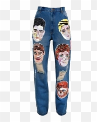 Pants Jeans Jean Denimjeans Denim - Dr Martens Art Hoe Emoji,Female Emoji Pants