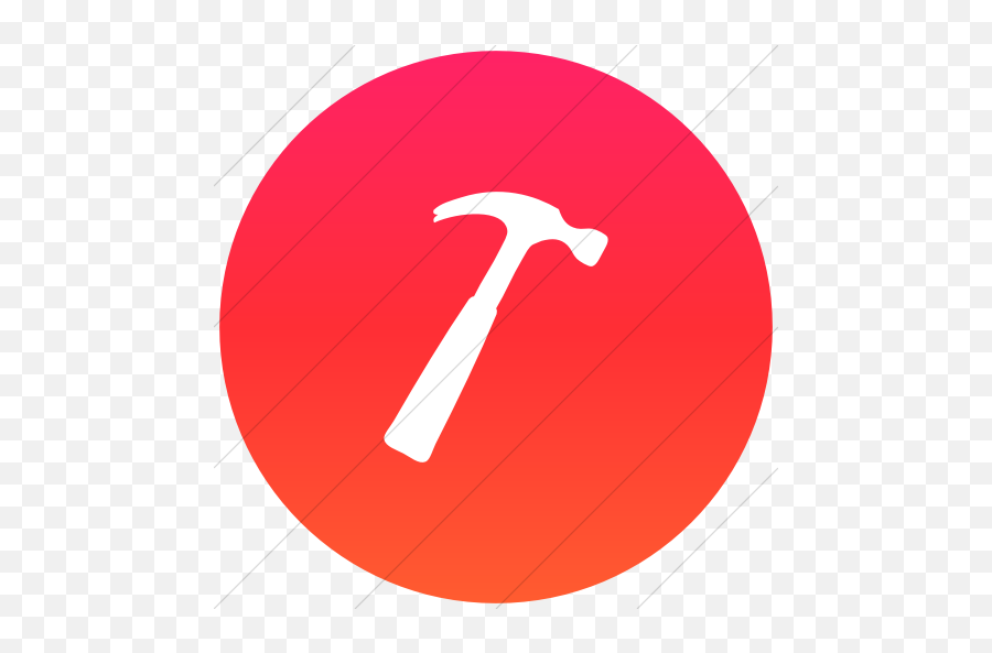 Ios Orange Gradient Raphael Hammer Icon - Claw Hammer Emoji,Emoticons Hammer