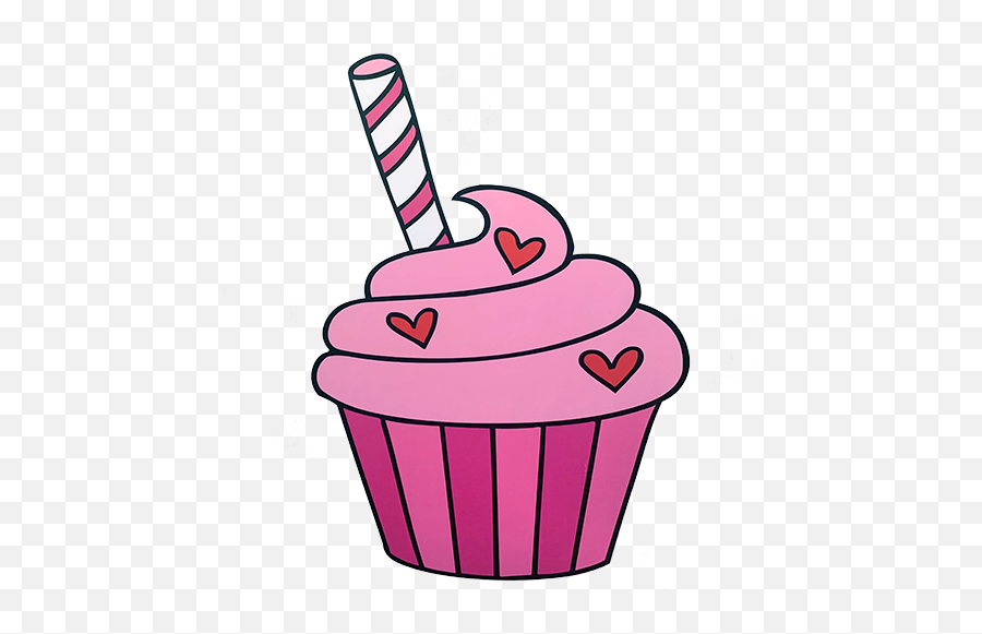 Graphics - Girly Emoji,Cupcake Emoji Hearts