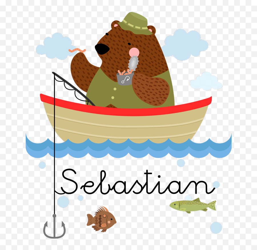 Fishing Bear Personalised Sticker - Fishing Cute Emoji,Emoji Wallpaper For Bedroom