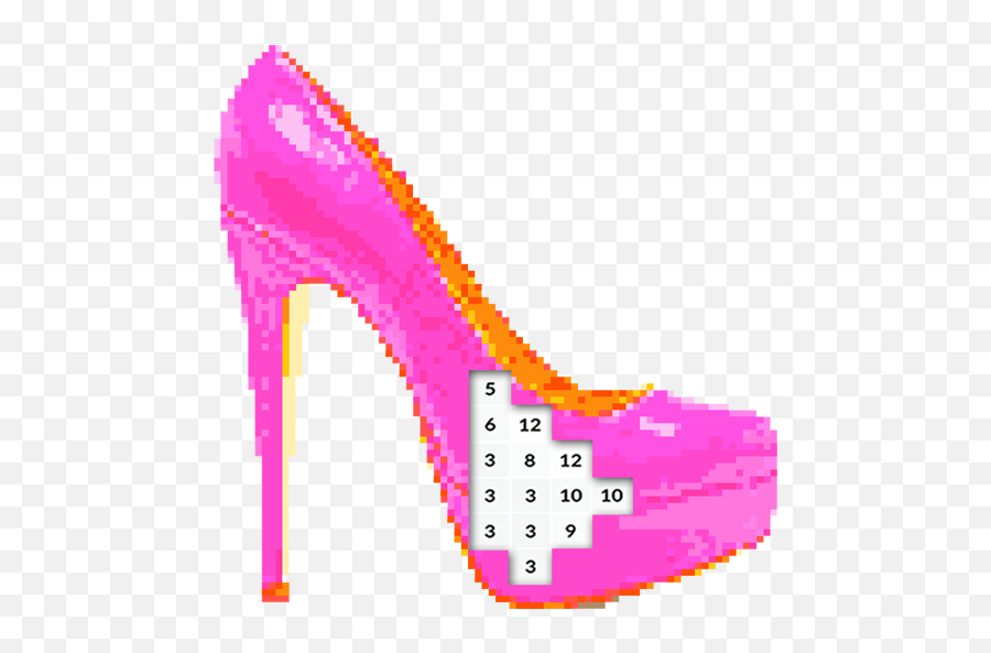 Coloring Book 2019 Girl Shoes Pixel Art - Round Toe Emoji,Cat Emoji Heels