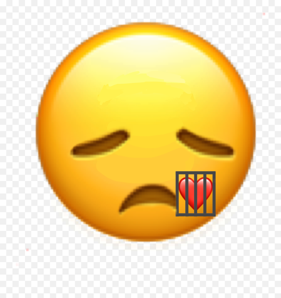 Sad Prison Heart Emoji Pixle22 Sticker By Evie22 - Happy,Bar Emoji