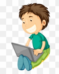 Computer Boy Clipart - Boy And Girl On Laptop Clipart Png Child On A Laptop Clipart Emoji,Boy And Girl Emoji