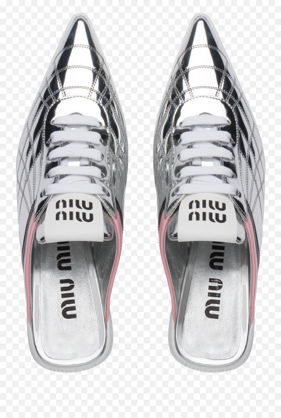 Metallic Technical Fabric Slip - On Midheel Sneakers Miu Miu Silver Shoes Emoji,Adidas Football Cleats With Emojis