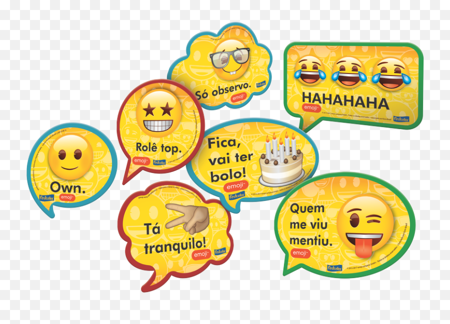Kit Placas Emoji C9 - Festta Plaquinhas Emoji,C Emoji
