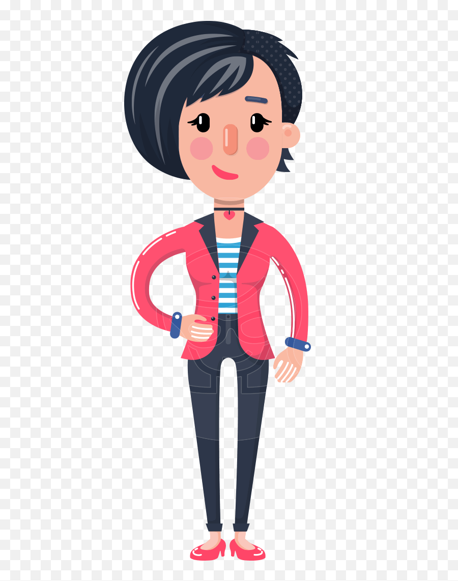 Cartoon Girl With Short Hair - 112 Illustrations Graphicmama Emoji,Girl Chracter Emotions All