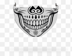 Custom Printed Face Coverings - Automotive Decal Emoji,Black Clown Emoji