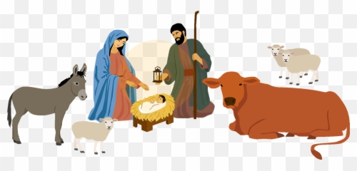 Nativity Scene And Stable Clipart - Nativity Stable Animals Clipart Emoji,Manger Emoji