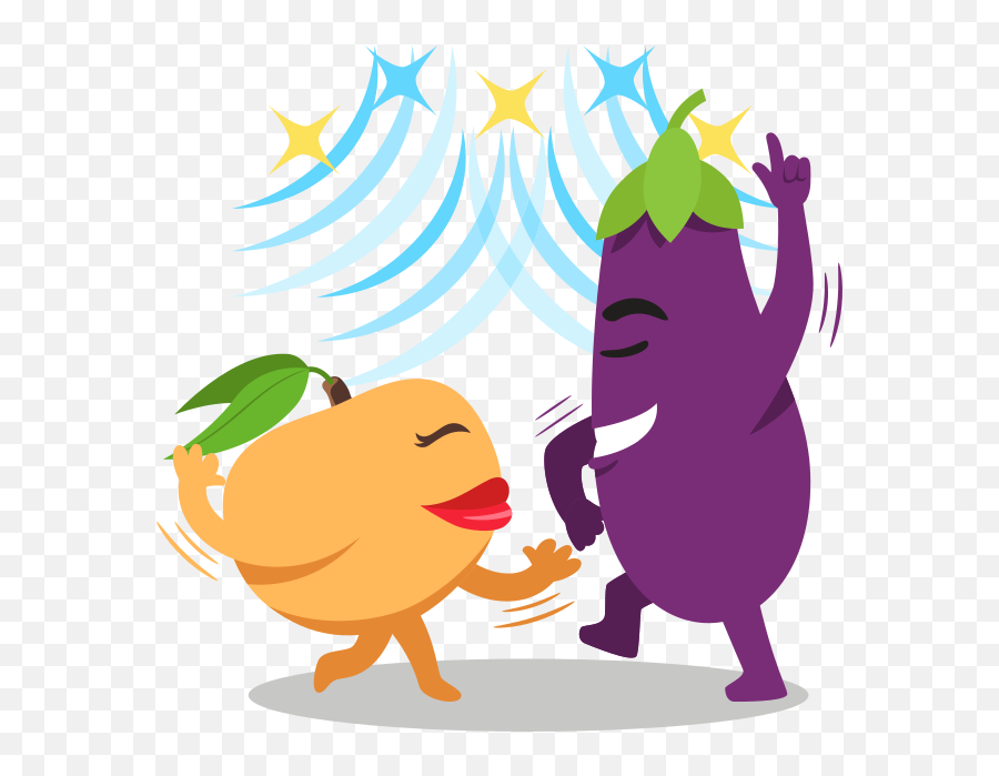 Emoji Inspired Stickers - Kiss Romantic Emoji,Eggplant Emoticon