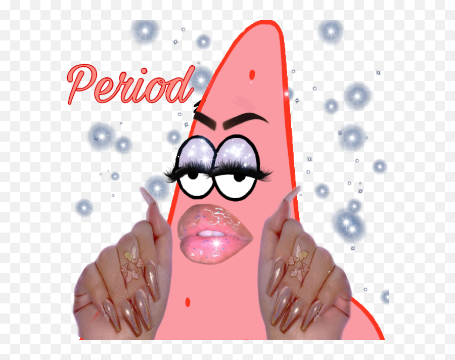 Periodt Long Nails Meme Png - Patrick Star Meme Nails Emoji,Nail Emoji