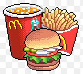 Pixel Food Transparent Clipart - Burger And Fries Pixel Art Emoji,Mcdonalds Emoji 6