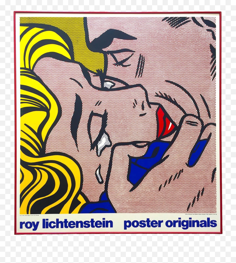 Pop Art Poster Kiss V 1964 - Roy Lichtenstein Poster Originals Emoji,Explain The Role Of Emotion In Lichtenstein’s Comic Book Paintings