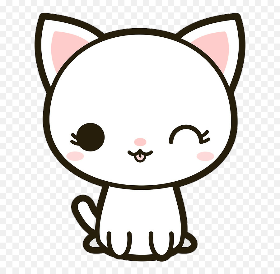 Download Stickers Kawaii Clipart - Transparent Kawaii Cat Png Emoji,Cute Cat Emoji Stickers