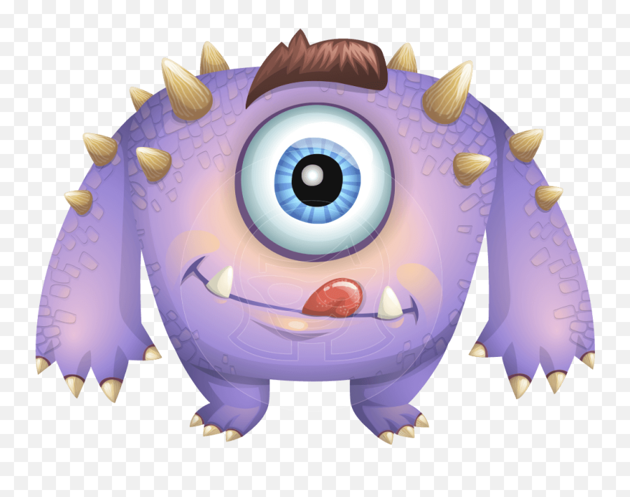 Cute Crazy Monster Cartoon Vector - Cute Eye Monster Cartoon Character Emoji,Emotion Lolipop3.0