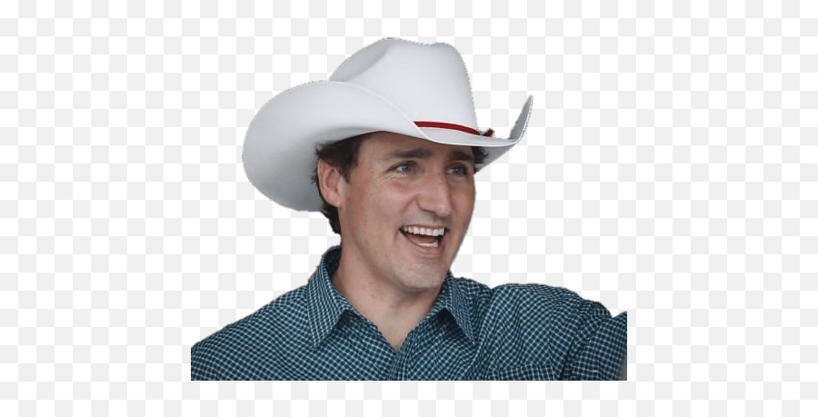 Justin Trudeau Wearing Cowboy Hat Pnglib U2013 Free Png Library Emoji,Sean Spicer Angry Emojis