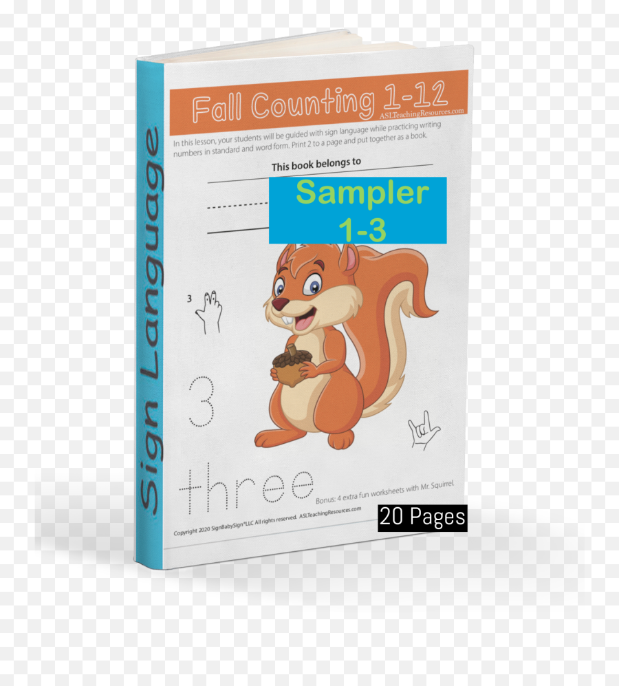 Fall Counting 1 - 12 Squirrel Asl Sampler Asl Teaching Resources Emoji,Pumpkin Emotion Sheet