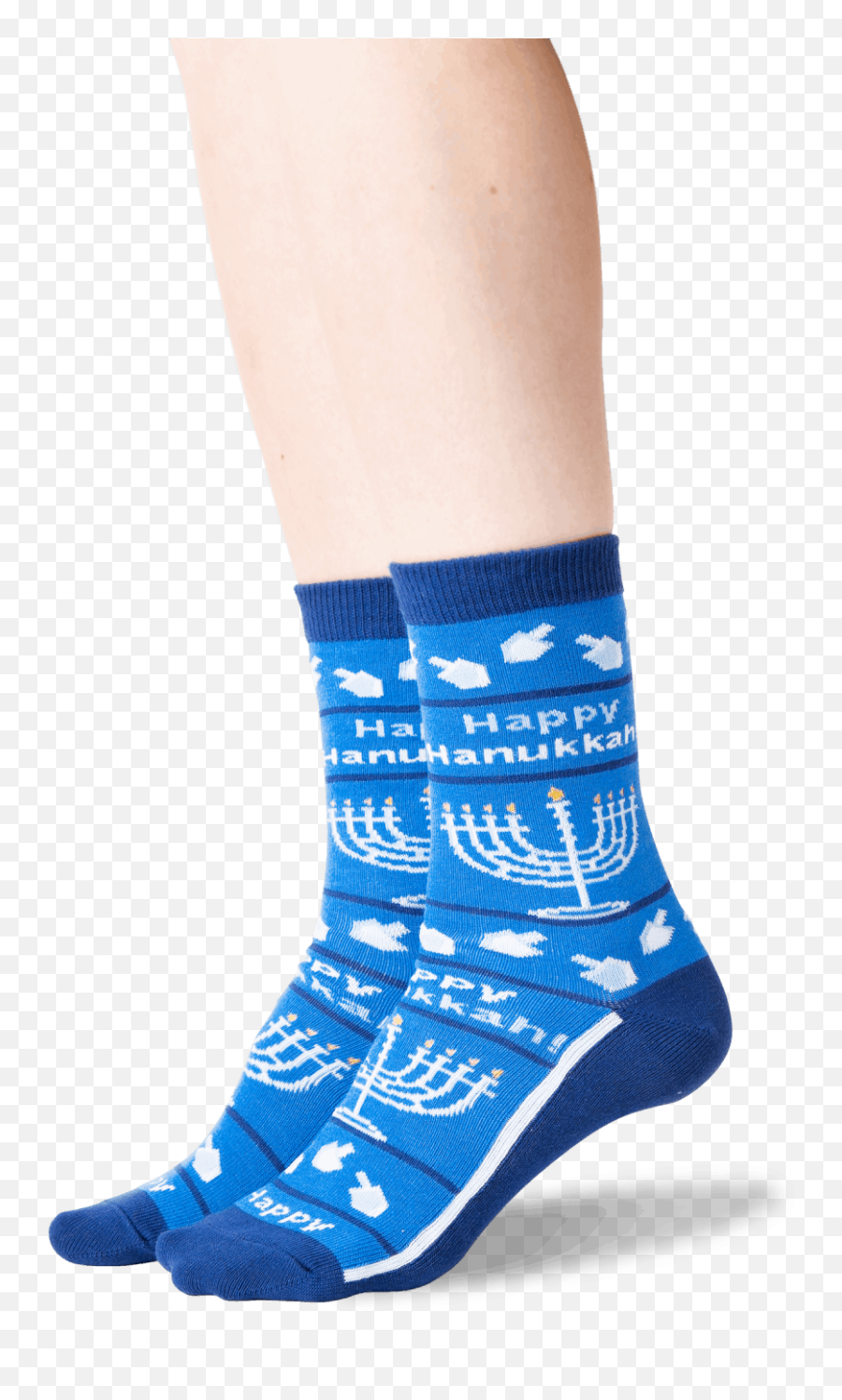 Womenu0027s Happy Hanukkah Non Skid Crew Socks U2013 Hotsox - Unisex Emoji,Dreidel Parrot Emoji