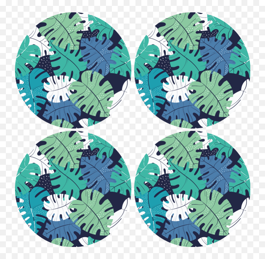 Monstera Leaves More Coasters - Decorative Emoji,Bathtub Emojis Placematt