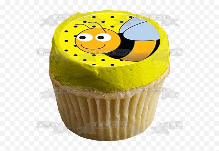 Bumble Bee Black White Yellow Polka Dots Stripes Edible - Food Race Cars Hot Wheels Emoji,Bee Face Emoticon