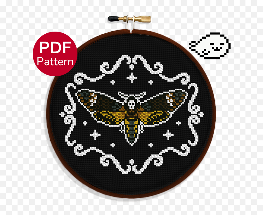 Vintage Deathu0027s - Head Hawkmoth Cross Stitch Pattern Emoji,Stitching Emojis