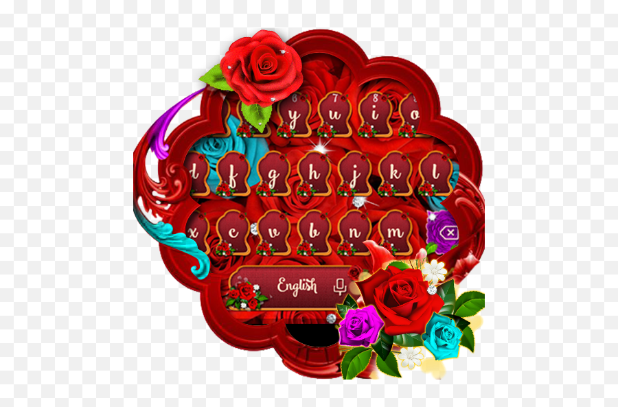 Red Rose Flower Keyboard Theme Download - Event Emoji,Rose Emoji Android
