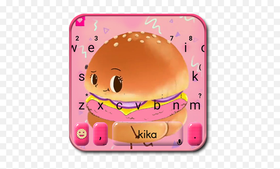 Cartoon Funny Hamburger Keyboard Theme - Hamburger Bun Emoji,Hamburger Emojis
