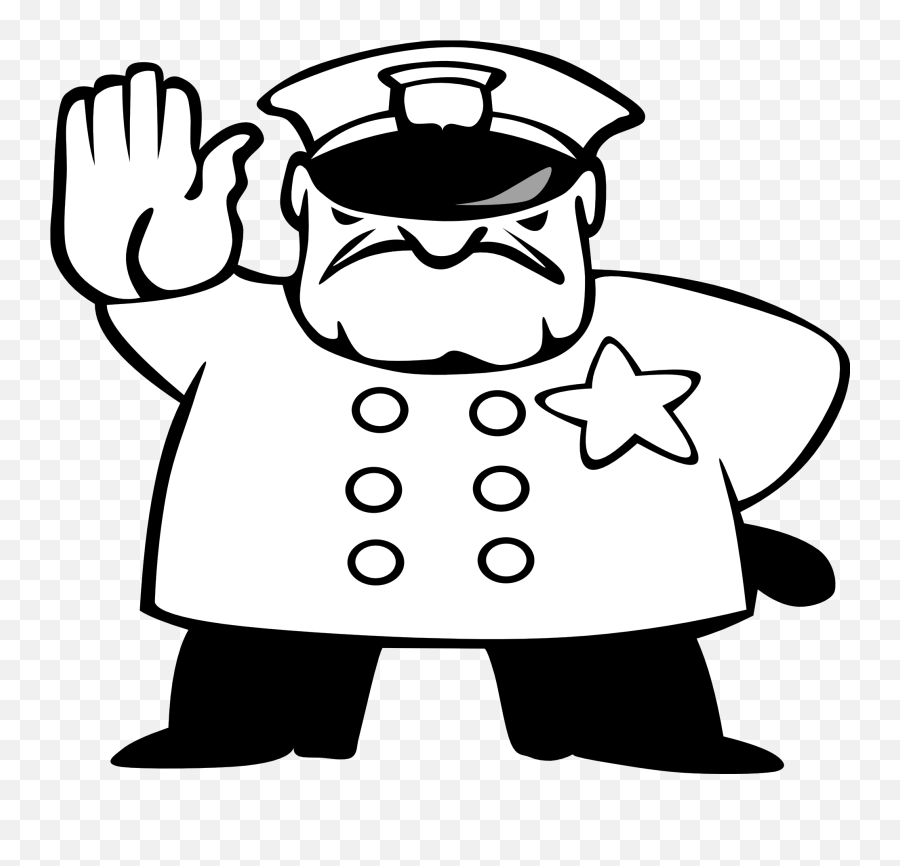 Police Badge Outline Clipart 3 - Clipartix Security Guard Cartoon Black And White Emoji,Police Officer Emoji